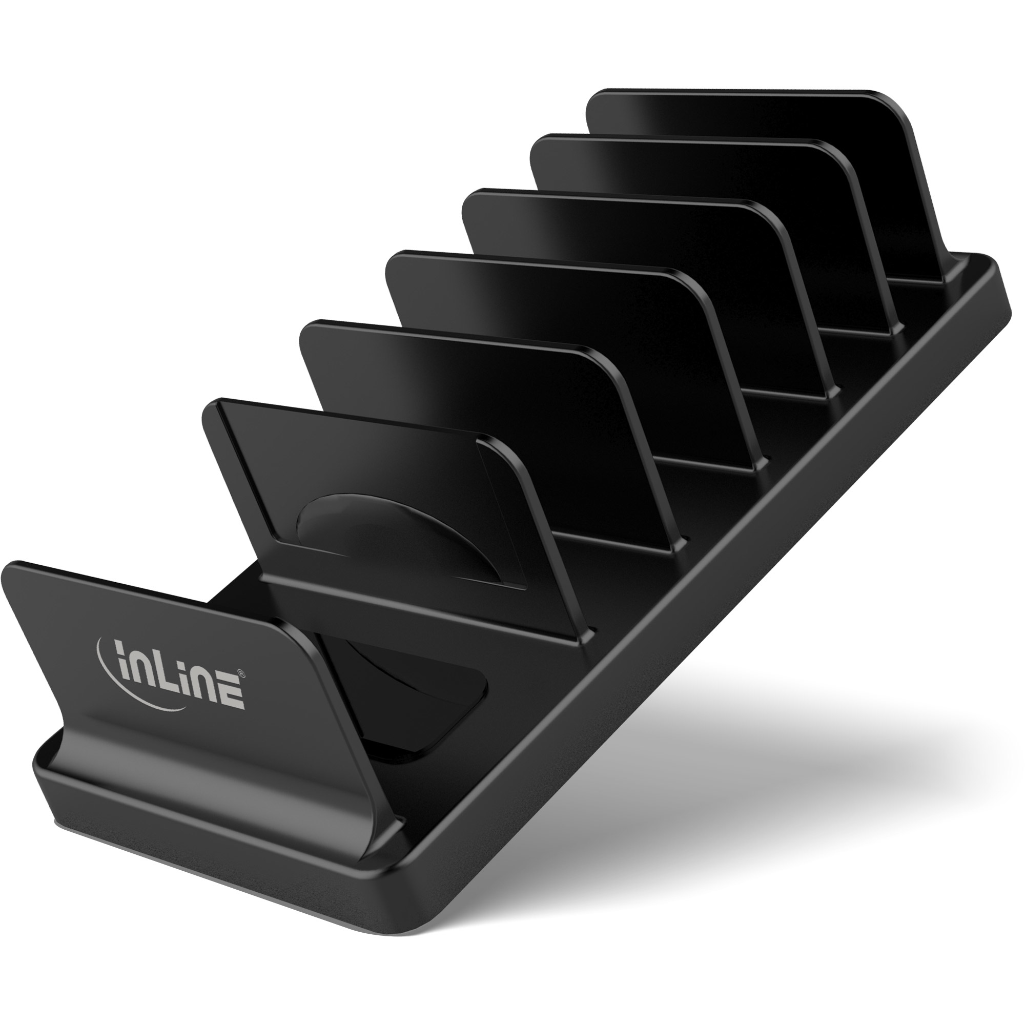 InLine® Multi-Stand mit 6 Fächern für Schreibtisch / Regal, schwarz, schwarz InLine® Multi-Stand mit 6 Fächern für Schreibtisch / Regal, schwarz, schwarz – Bild 2