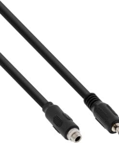 Audio Adapterkabel, 3,5mm Stereo Stecker/Einbaubuchse mit Gewinde, 0,6m, schwarz