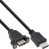 InLine® HDMI 4K2K Adapterkabel zum Einbau, HDMI A Stecker/Buchse, 0,6m, schwarz InLine® Audio Adapterkabel, 3,5mm Stereo Stecker/Einbaubuchse mit Gewinde, 0,6m
