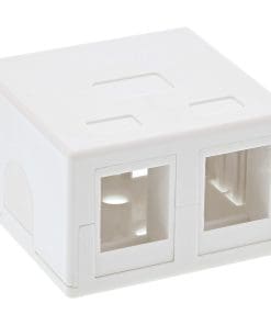 InLine® Anschlussdose Aufputz für 2x Keystone RJ45 Buchse, weiß, weiß
