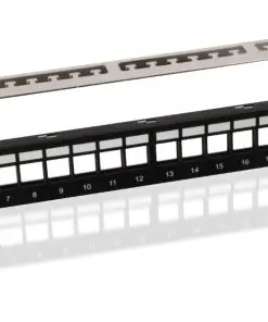 helos Keystone - 19 Modulträger 1 HE 24 Port, Entlastungsschiene, schwarz