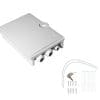 helos FTTH-Hausanschlussbox für max. 24 Fasern, 6x LC/QD oder SC/DX - Stahlblech - unbestückt - Breakoutbox separat erhältlich (257706) - für 12 x LC Duplex/ SC Simplex, E2000 (LSH) Simplex Kupplungen