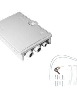 helos FTTH-Hausanschlussbox für max. 24 Fasern, 6x LC/QD oder SC/DX