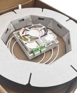 helos FTTH-Anschlussset, beidseitig mit 4 LC-APC-Steckern vorkonfektioniert, 30m