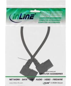 Alternative view of InLine® Netzkabel Kaltgeräteverlängerung, C13 auf C14, 1,8m 90° abgewinkelt, schwarz