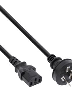 InLine® Netzkabel, Netzstecker China auf Kaltgerätestecker C13, 0,5m, schwarz