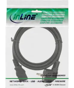 Alternative view of InLine® Netzkabel, Schutzkontakt gewinkelt auf Kaltgerätestecker C13, 3m, schwarz