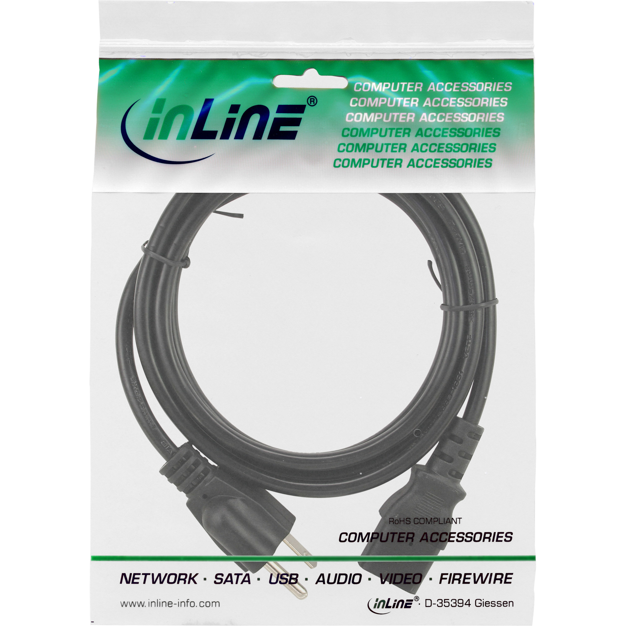 InLine® Netzkabel, Netzstecker Japan auf Kaltgerätestecker C13, 1,8m InLine® Netzkabel, Netzstecker Japan auf Kaltgerätestecker C13, 1,8m – Bild 2