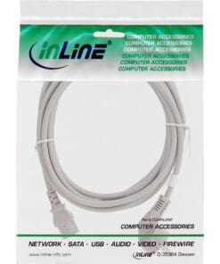 Alternative view of InLine® Netzkabel, Schutzkontakt gewinkelt auf Kaltgerätestecker C13, 1,0m, grau, grau