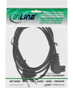 Alternative view of InLine® Netzkabel, Netzstecker auf Euro 8 C7 Stecker, gewinkelt, 0,3m, schwarz
