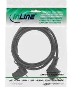 Alternative view of InLine® Netzkabel, Schutzkontakt gewinkelt auf Kaltgerätestecker C13 links abgewinkelt, 0,3m