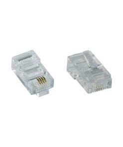 100er Pack InLine® Modularstecker 8P4C RJ45 zum Crimpen auf Flachkabel (ISDN), transparent