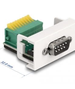 Delock Easy 45 Modul D-Sub 9 Pin Stecker zu 9 Pin Terminalblock 22,5 x 45 mm