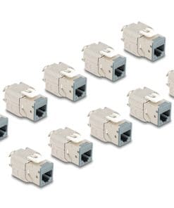 Delock Keystone Modul RJ45 Buchse zu LSA Cat.6A werkzeugfrei grau Set 10 Stück