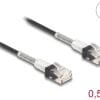 Delock RJ45 Netzwerkkabel mit doppeltem Knickschutz Cat.6A gerade 0,5 m schwarz