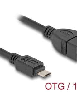 Delock USB 2.0 OTG Kabel Typ Micro-B Stecker zu Typ-A Buchse 11 cm