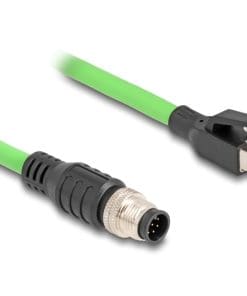 Delock M12 Kabel A-kodiert 8 Pin Stecker zu RJ45 Stecker PUR (TPU) 5 m