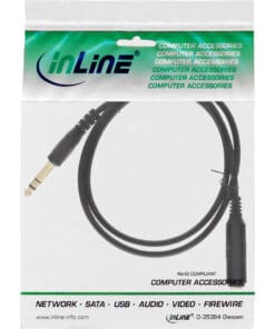 Alternative view of InLine® Kopfhörerverlängerung, 6,3mm Klinke Stecker / Buchse, Stereo, vergoldete Kontakte, 3m