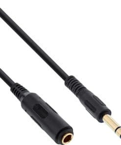 InLine® Kopfhörerverlängerung, 6,3mm Klinke Stecker / Buchse, Stereo, vergoldete Kontakte, 3m
