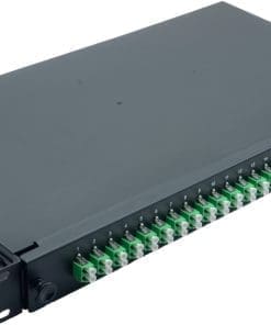 helos LWL 19" Spleissbox 24 x LC/APC Duplex OS2, spleißfertig, schwarz
