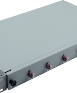 helos LWL 19" Spleissbox 6 x LC Duplex OM4, spleißfertig, grau