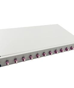 helos LWL 19" Spleissbox 12 x LC Duplex OM4, spleißfertig, grau
