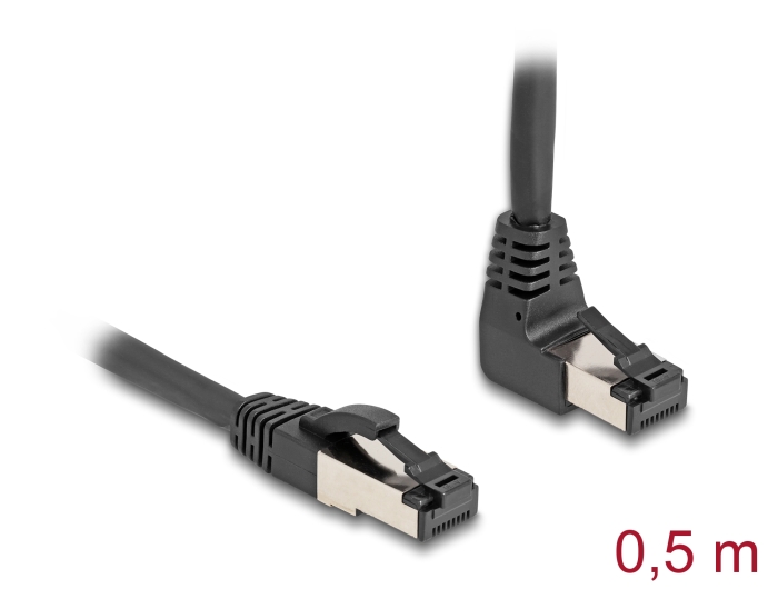 Delock RJ45 Netzwerkkabel Cat.8.1 S/FTP 90° oben gewinkelt / Delock RJ45 Netzwerkkabel Cat.8.1 S/FTP 90° oben gewinkelt /