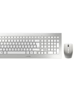 CHERRY DW 8000 Tastatur mit Maus Set DE kabellos weiß-silber