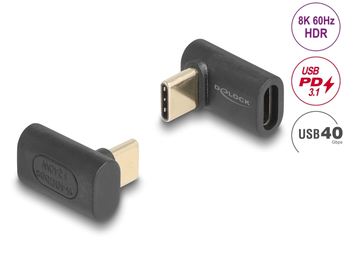 Delock Adapter USB 40 Gbps USB Type-C PD 3.1 240 W 8K 60 Hz Delock Adapter USB 40 Gbps USB Type-C PD 3.1 240 W 8K 60 Hz