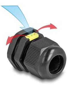 Delock Kabelverschraubung M20 mit Belüftung IP68 schwarz 2 Stück