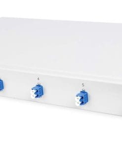 helos LWL 19" Breakoutbox mit 6-fach SC-duplex Blende blau