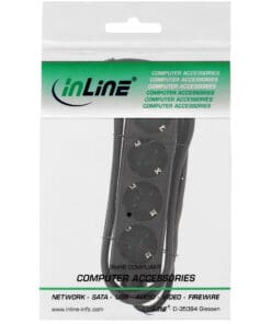 Alternative view of InLine® Steckdosenleiste, 4-fach Schutzkontakt 5m, schwarz