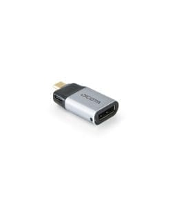 Dicota USB-C zu Display Port Mini-Adapter mit PD (8k/100W) silber