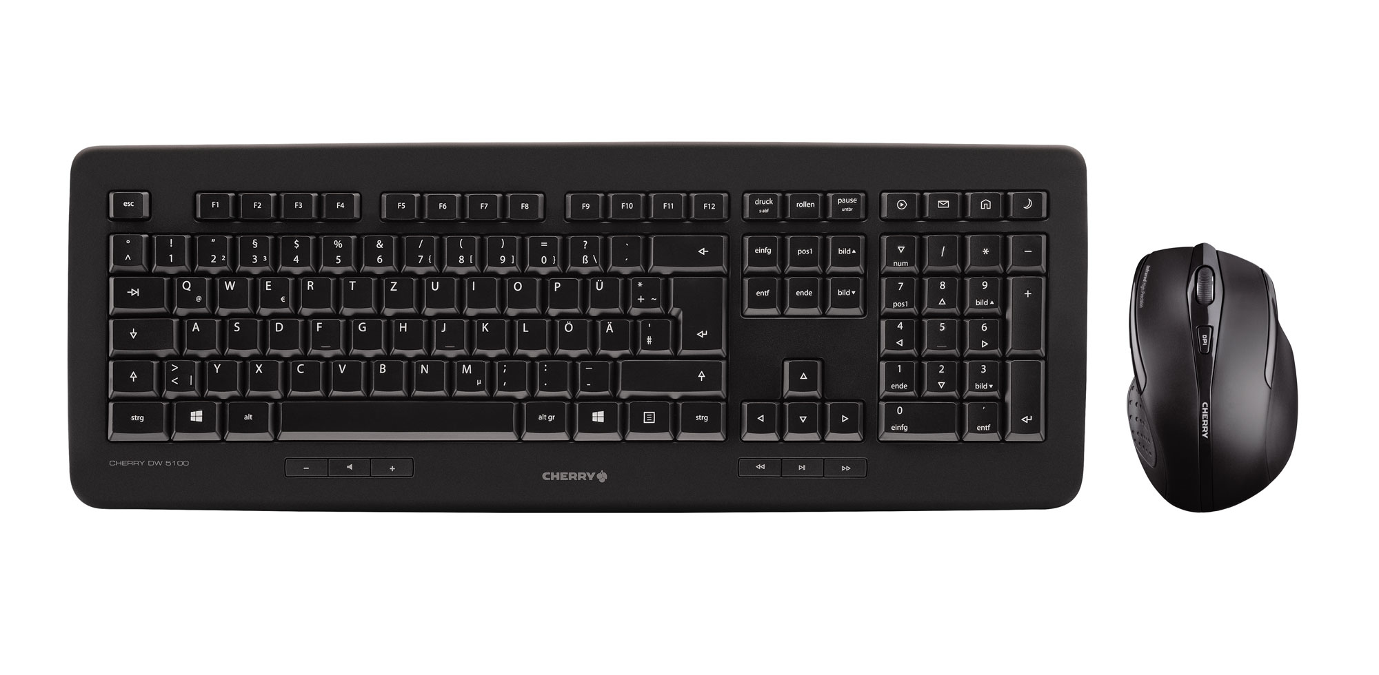 CHERRY DW 5100 ergonomischeTastatur mit Maus Set DE kabellos schwarz CHERRY DW 5100 ergonomischeTastatur mit Maus Set DE kabellos schwarz
