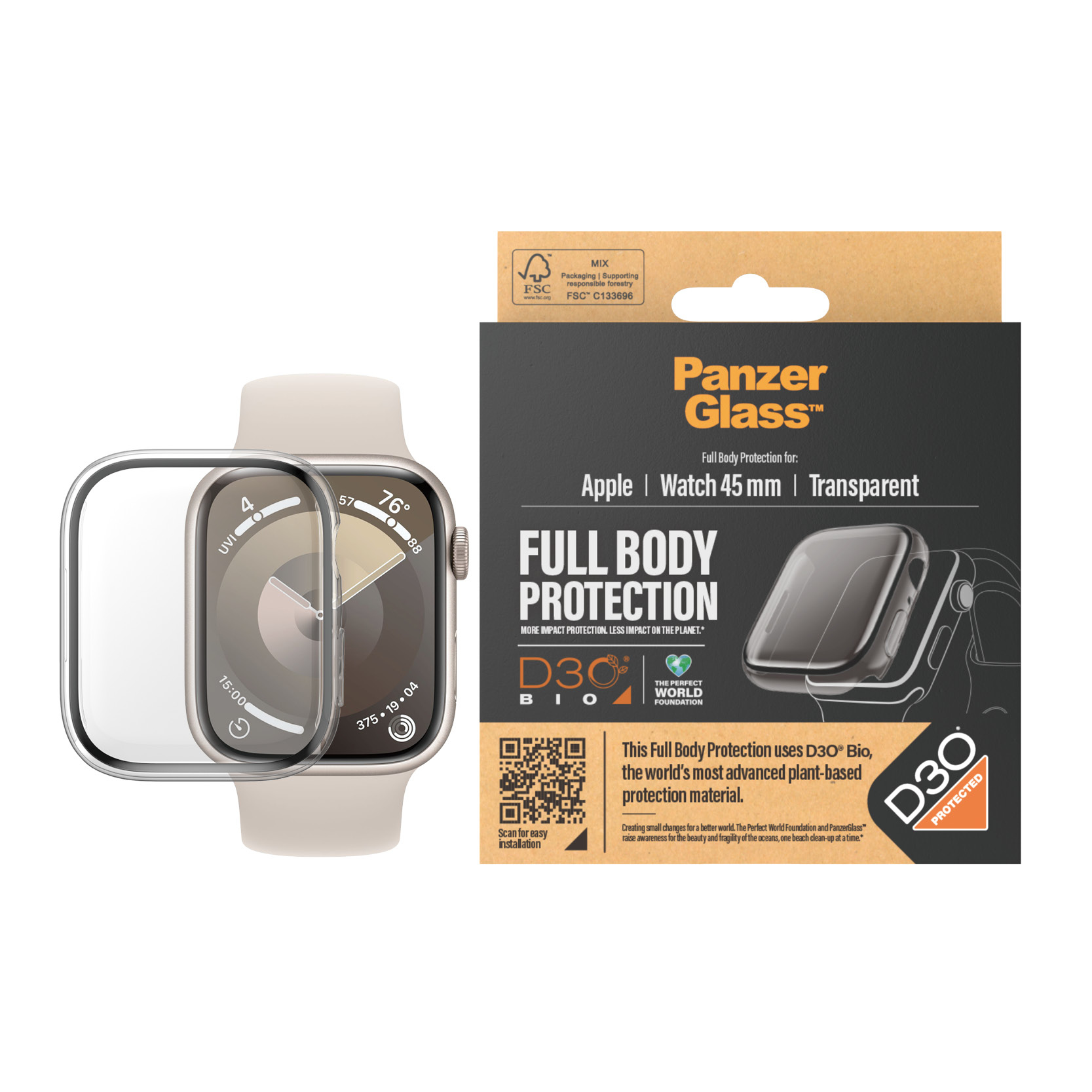 PanzerGlass Full Body Apple Watch 2023, 45mm, w. D3O, Transp. *siehe Beschreibung PanzerGlass Full Body Apple Watch 2023, 45mm, w. D3O, Transp. *siehe Beschreibung – Bild 2