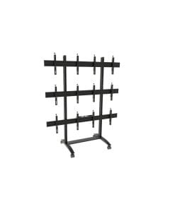edbak Mobiler Video-Wall Trolley, Modular 2x3 für 49"-57" Bildschirme, Quer