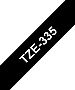 Schriftband TZe-335 (lam.) Weiß auf Schwarz BxL 12mm x 8m