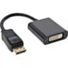 DisplayPort Adapterkabel, DisplayPort Stecker auf DVI-D 24+1 Buchse schwarz, 0,15m