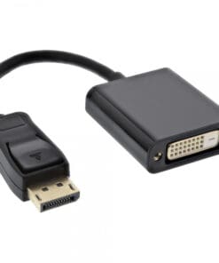 DisplayPort Adapterkabel, DisplayPort Stecker auf DVI-D 24+1 Buchse schwarz, 0,15m