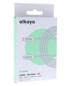 alkaya Speed Flex USB-C / Lightning geflochten 15W, 1m weiss