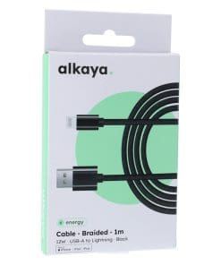 alkaya Speed Flex USB-A - Lightning Geflochten 12W, 1m schwarz