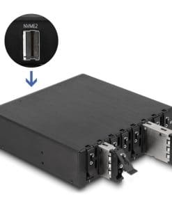 Delock 5.25" Wechselrahmen für 8 x M.2 NVMe SSD mit Slim SAS SFF-8654 Anschluss