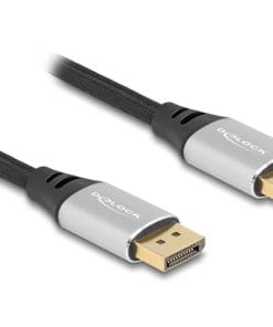Delock DisplayPort Kabel 16K 60 Hz 2 m silber Metall
