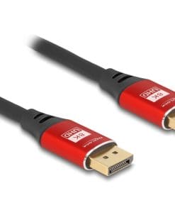 Delock DisplayPort Kabel 8K 60 Hz 3 m rot Metall