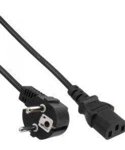 InLine® Netzkabel, Schutzkontakt gewinkelt auf Kaltgerätestecker C13, 7m, schwarz