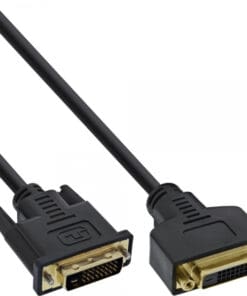 DVI-D Verlängerung Premium, digital 24+1 Stecker / Buchse, Dual Link, 2m, schwarz