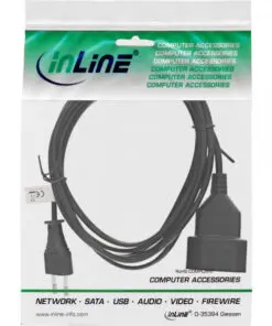 Alternative view of InLine® Euro-Verlängerung, Eurostecker an Eurokupplung, schwarz, 2m, schwarz
