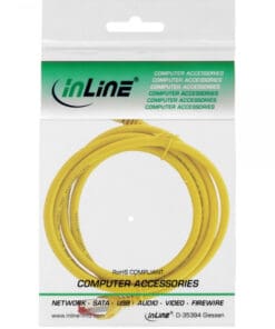 Alternative view of InLine® Patchkabel, S/FTP (PiMf), Cat.6, 250MHz, halogenfrei, Kupfer, gelb, 3m, gelb