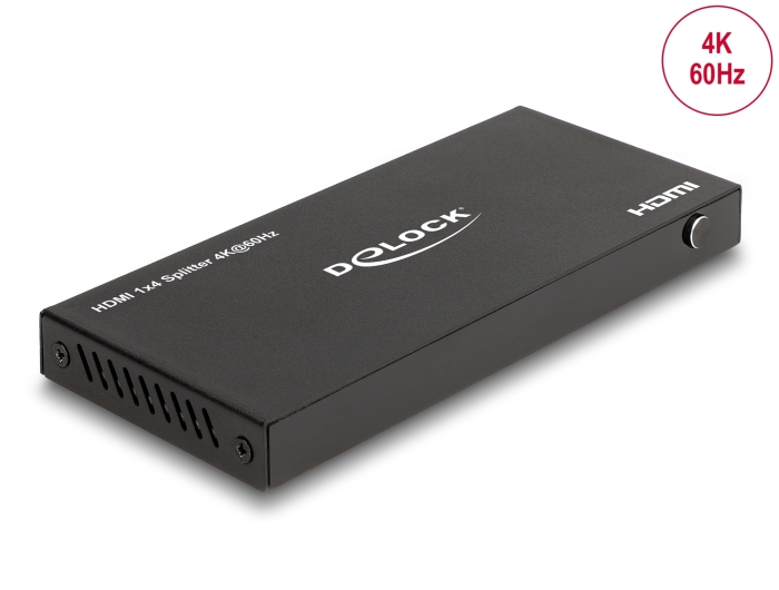 Delock HDMI Splitter 1 x HDMI in zu 4 x HDMI out 4K 60 Hz mit Downscaler Delock HDMI Splitter 1 x HDMI in zu 4 x HDMI out 4K 60 Hz mit Downscaler