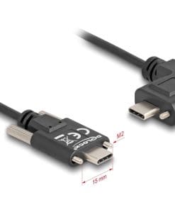 Delock USB 2.0 Kabel USB Type-C Stecker mit Schrauben zu USB Type-C Stecker